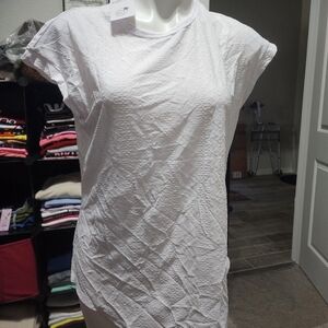 Elegant White Textured Women's Top